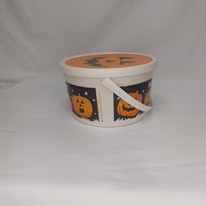 Vintage Midwest Import Cannon USA Lidded Halloween Candy or Cookie Pail Bucket